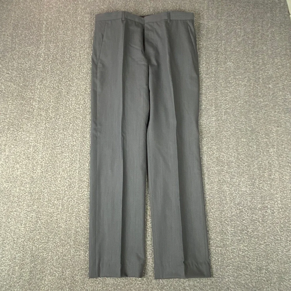 Hugo Boss Dress Pants‎ 30R 31x29 HimenHM Gray Wool Silk Blend Luxury Trouser New